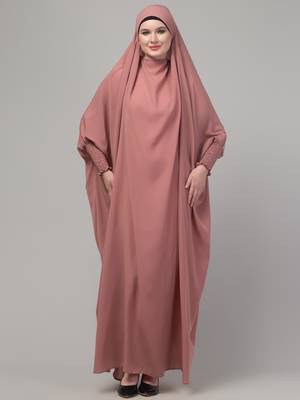 Mauve pink head to toe free size jilbab abaya 3