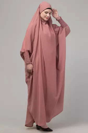 Mauve pink head to toe free size jilbab abaya