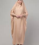Light beige head to toe free size jilbab abaya