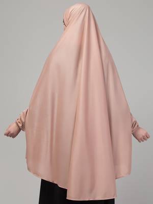 Mauve stretchable knee length jilbab cum prayer khimer hijab 2