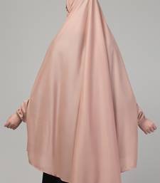 Mauve stretchable knee length jilbab cum prayer khimer hijab