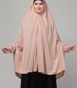 Mauve stretchable knee length jilbab cum prayer khimer hijab