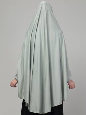 sage green polyester plain jilbab 2