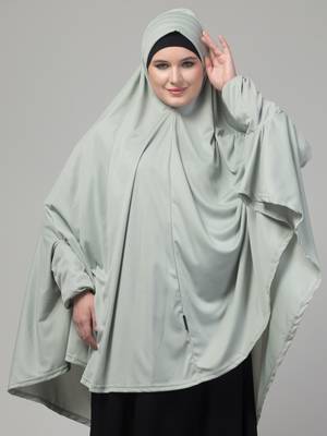 sage green polyester plain jilbab 1