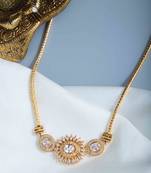 Gold-Plated Chain with American Diamond Side Pendant