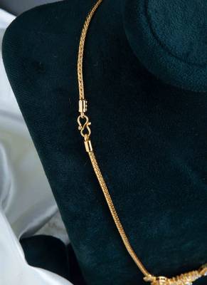 Gold-Plated Chain with American Diamond Side Pendant 3