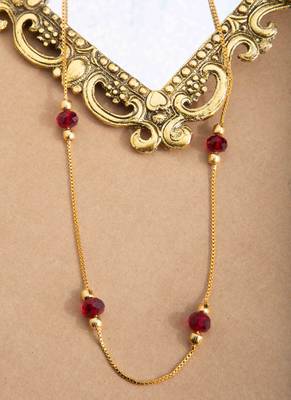 Red & Gold Beaded Gold Chain 1