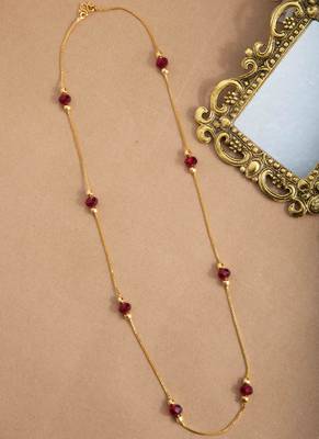 Red & Gold Beaded Gold Chain 2