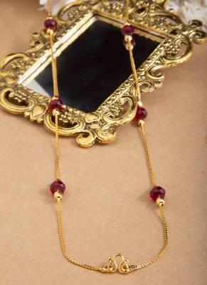 Red & Gold Beaded Gold Chain 3