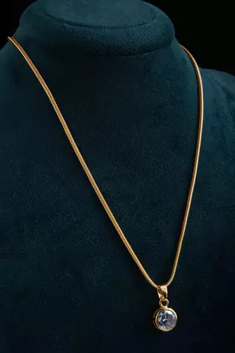 Gold-Plated Chain with Small Diamond Pendant