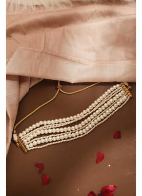 White Pearl Choker Necklace 1