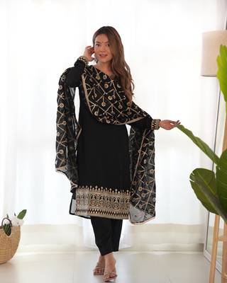 Blooming Silk Black Readymade Kurti 1