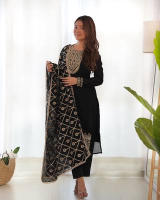 Blooming Silk Black Readymade Kurti 3