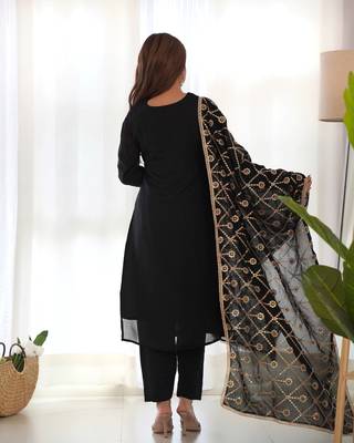 Blooming Silk Black Readymade Kurti 4