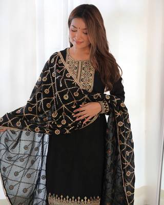 Blooming Silk Black Readymade Kurti 5