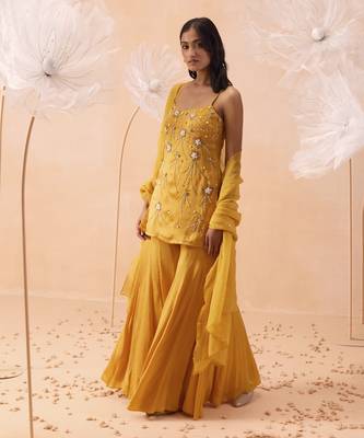 Jaune sharara set 3