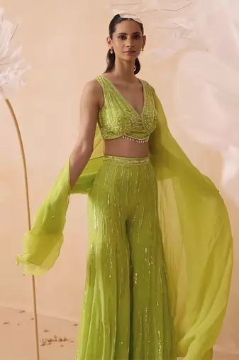 Lime pearl pant set
