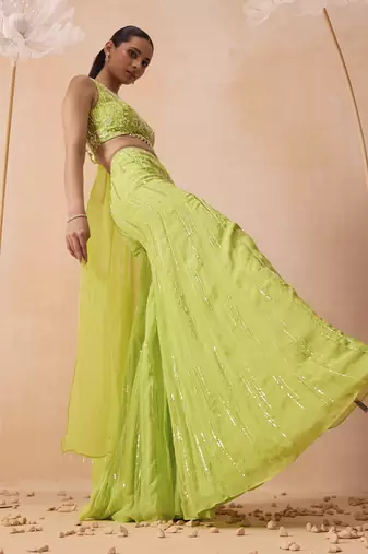 Lime pearl pant set