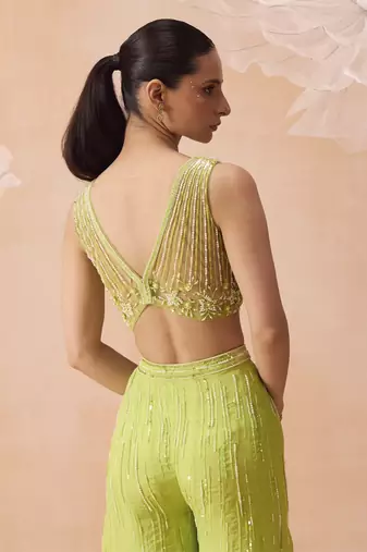 Lime pearl pant set