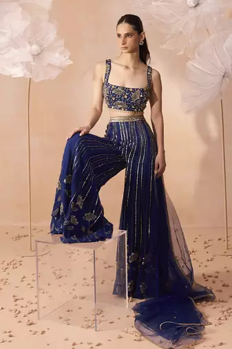 Indigo mirror pant set