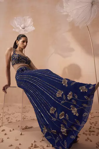 Indigo mirror pant set