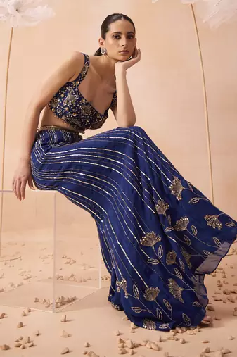 Indigo mirror pant set
