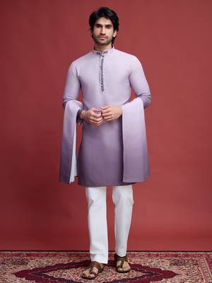 Dusty Purple rayon mirror work wedding function festival marriage party wear straight kurta with dupatta 1