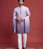 Dusty Purple rayon mirror work wedding function festival marriage party wear straight kurta with dupatta
