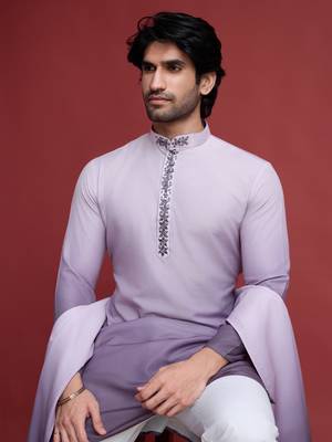 Dusty Purple rayon mirror work wedding function festival marriage party wear straight kurta with dupatta 4