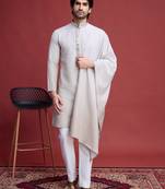 Beige rayon mirror work wedding function festival marriage party wear straight kurta with dupatta