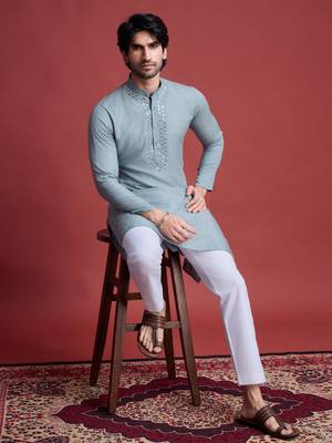 Pista viscose mirror work wedding function festival marriage party wear straight kurta 1