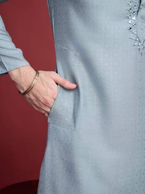 Pista viscose mirror work wedding function festival marriage party wear straight kurta 5