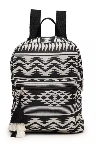 geomat black & white fret jacquard cotton backpack