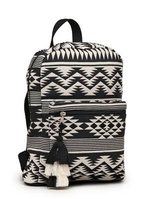 geomat black & white fret jacquard cotton backpack 5