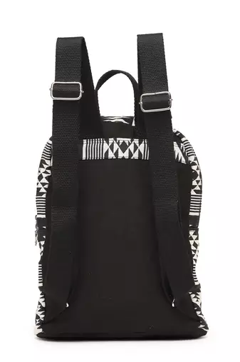 geomat black & white fret jacquard cotton backpack