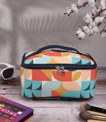 peppy navy & multi abstract digital printed polycotton travel accessory bag