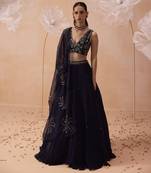 Blue Organza Lehenga Set