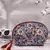 lush pewter, wine & multi floral digital printed polycotton travel pouch