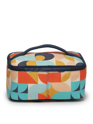 peppy navy & multi abstract digital printed polycotton travel accessory bag 5