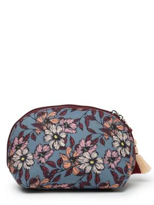 lush pewter, wine & multi floral digital printed polycotton travel pouch 5
