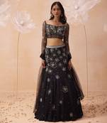 Black Blossom Lehenga Set