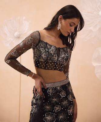 Black Blossom Lehenga Set 2