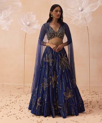 Indigo Floral Gown 1
