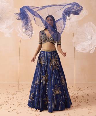 Indigo Floral Gown 3