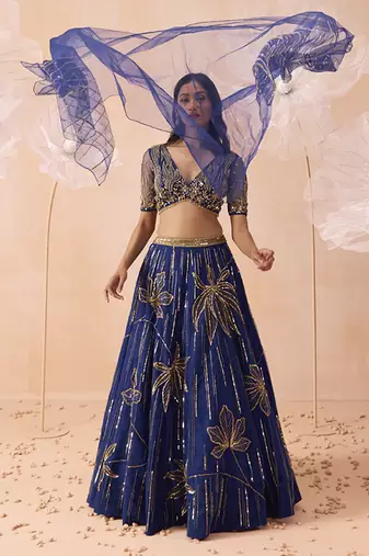 Indigo Floral Gown
