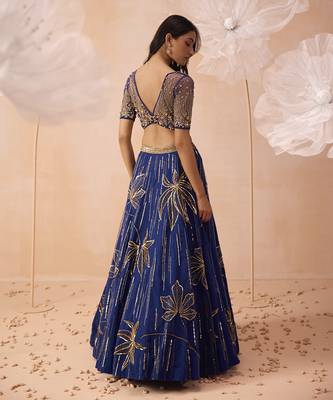 Indigo Floral Gown 4