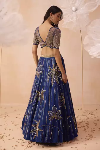 Indigo Floral Gown