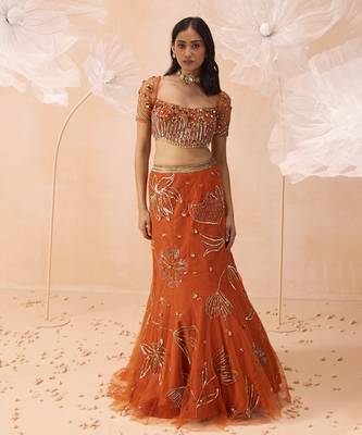 Burt Orange Lehnga Set 1