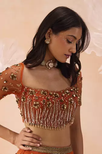 Burt Orange Lehnga Set