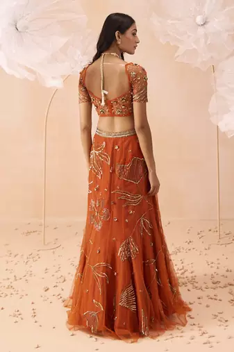Burt Orange Lehnga Set